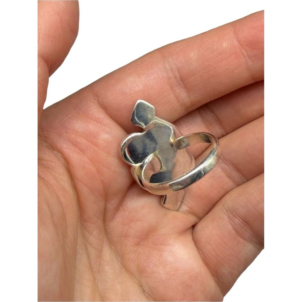 Kingman Red Rose Dahlia Turquoise Ring Adjustable Size 7 - 9 925 Sterling Silver